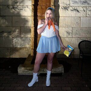 Women's White Corset w Boning and‎ Tulle Sleeves